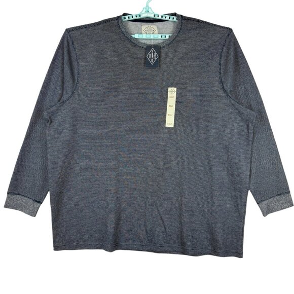 St. Johns Bay Men Super Soft Long Sleeve Crewneck Navy T-shirt Big/Tall 5XLT NWT - Picture 1 of 10